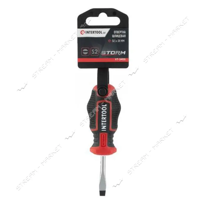 Отвертка шлицевая Intertool VT-3405 SL5.0x38мм S2 Storm                                             