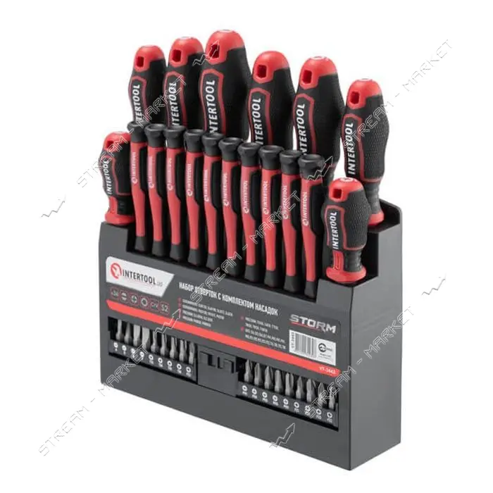 Набор отверток Intertool VT-3443 Storm с комплектом насадок 36шт                                    