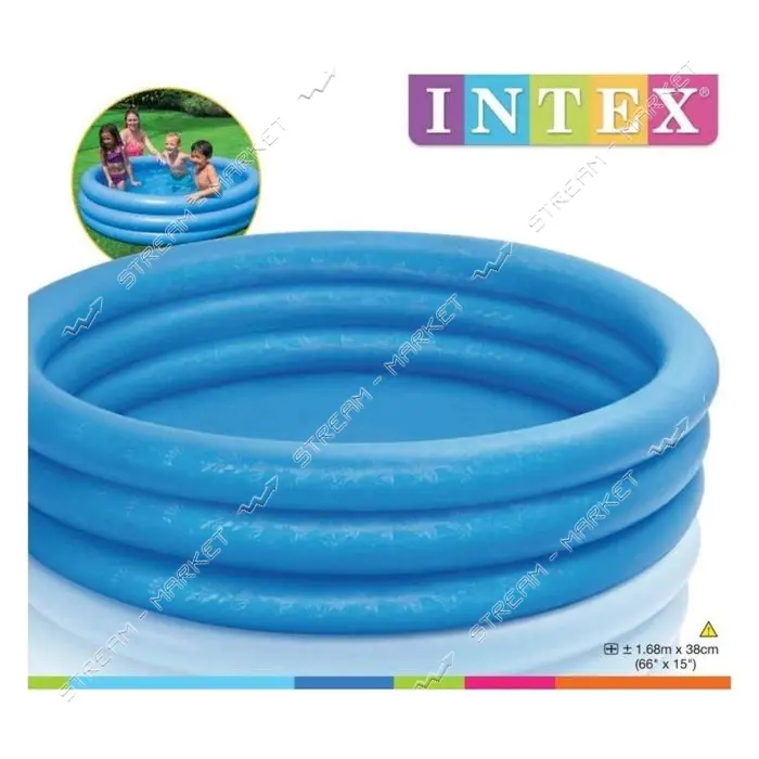 Надувной бассейн Intex Синий кристал круглый V324л 147х33см от 3х лет 58426