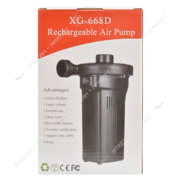 Насос электрический для надувных матрасов Elektric Air Pump CZ-208 12 V 220V с 3-мя насадками       