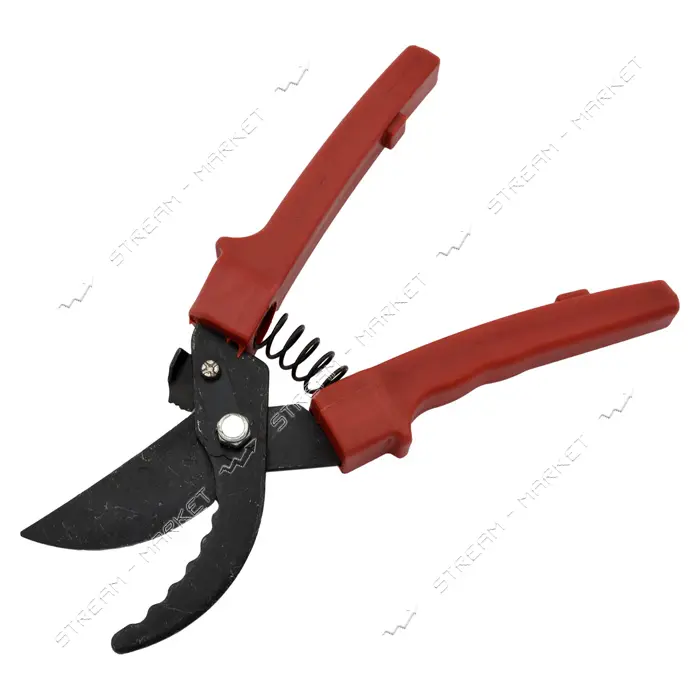 Секатор с зубчиком пластиковые ручки 8" ассорти