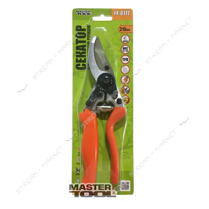 Секатор садовый Mastertool 14-6111 с поворотной ручками съемное лезвие 215мм                        