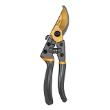 Секатор садовый Bradas KT-V1021 обводной для обрезки веток V-SERIES сталь SK5 gold 210мм            