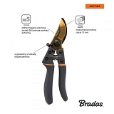 Секатор садовый Bradas KT-V1021 обводной для обрезки веток V-SERIES сталь SK5 gold 210мм            