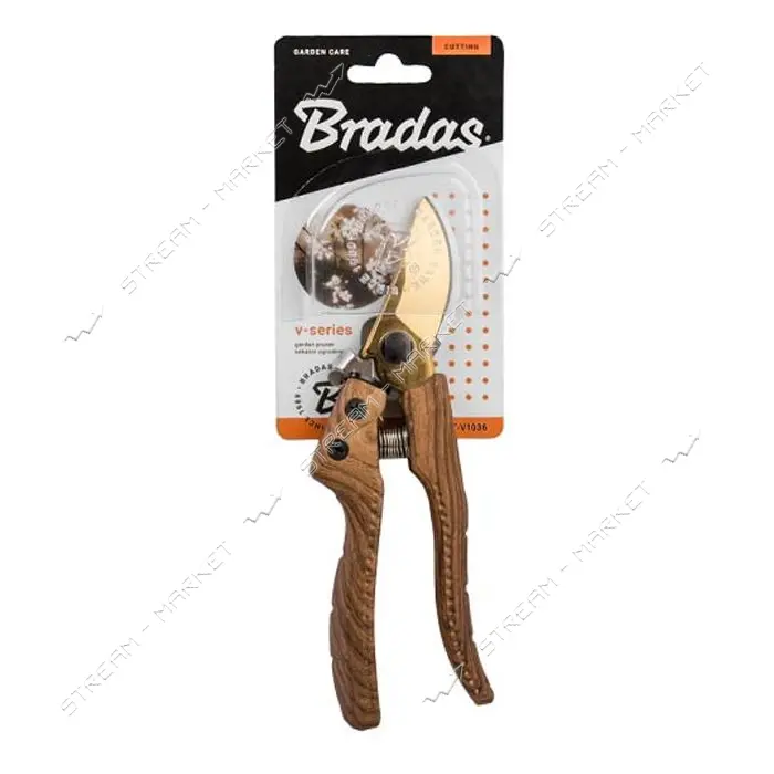 Секатор садовый Bradas KT-V1036 обводной V-SERIES сталь SK5 WOOD 200мм