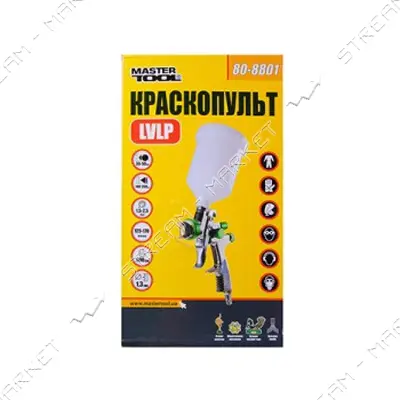Краскопульт Mastertool 80-8801 LVLP ВБ d1.3мм 125-170л/мин 1.5-2.5бар пластик