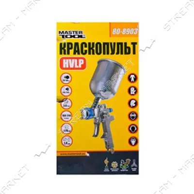 Краскопульт Mastertool 80-8903 HVLP ВБ d1.4мм 160-240л/мин 3-4бар алюминий                          