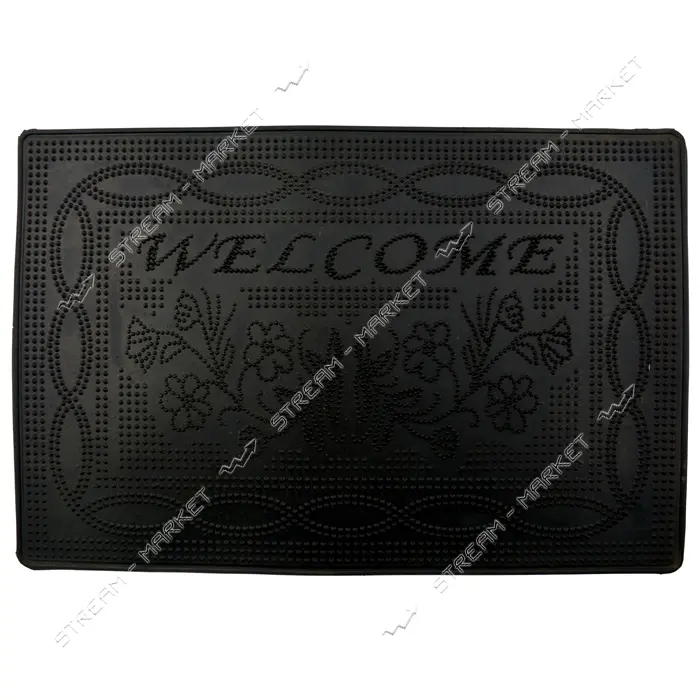 Коврик входной резиновый Welcome 40х60см черный                                                     