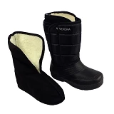 Дутики женские VERONA на липучке размер 39 с теплой вставкой черные