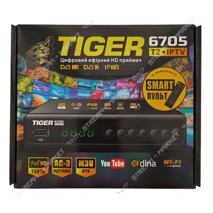 Ресивер TIGER 6705 T2 IPTV металлический корпус