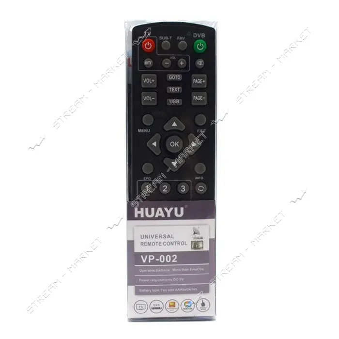 Пульт универсальный обучаемый DVB-T2 Huayu VP-002                                                   