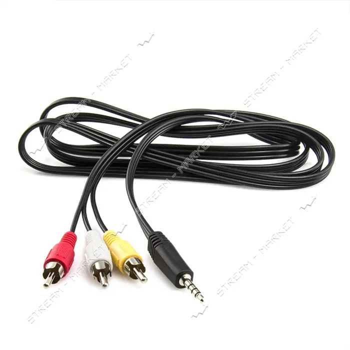 Кабель Mini Jack миниджек на 3RCA 1.8м                                                              