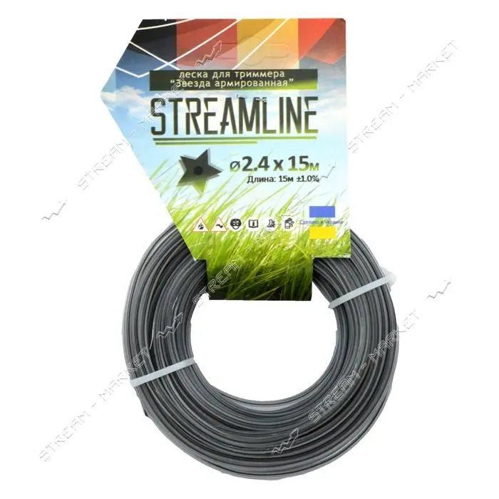 Леска для триммера Streamline с кордом 2.4мм 15м звезда