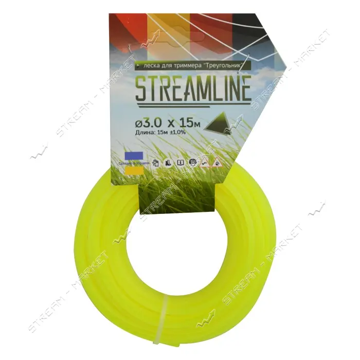 Леска для триммера Streamline 3.0мм 15м треугольник