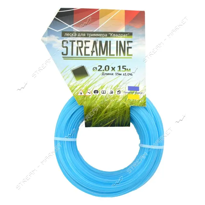 Леска для триммера Streamline 2мм 15м квадрат                                                       