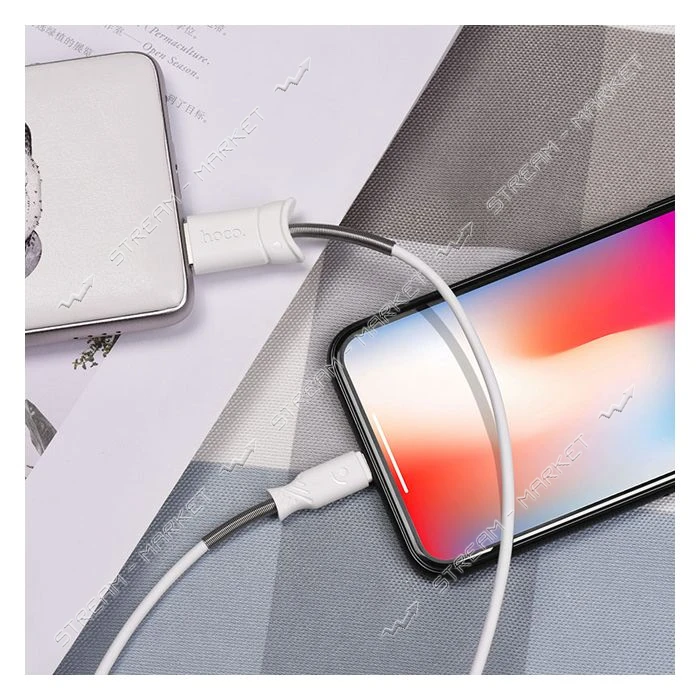 Кабель Hoco X24 USB Lightning 1м белый