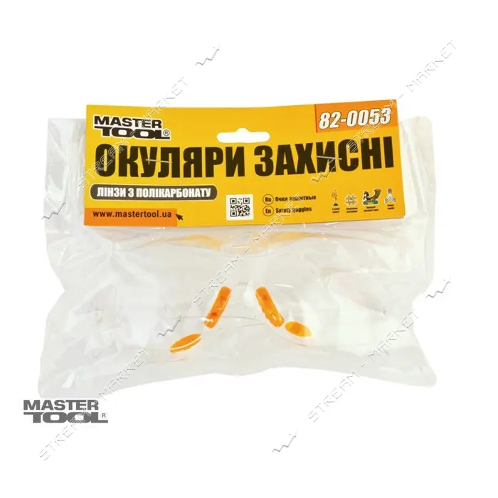 Очки защитные открытые Master-Tool 82-0053 Визион прозрачные                                        