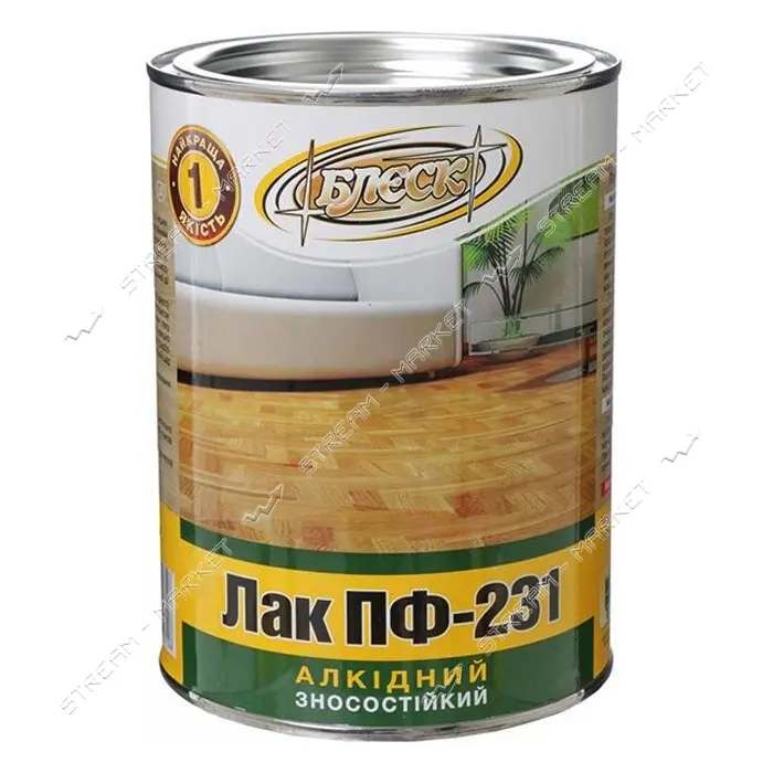 Лак алкидный износоустойчивый ПФ-231 Блеск 0.7кг глянцевый