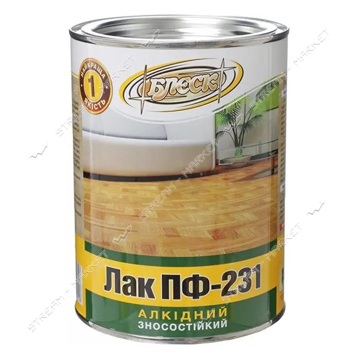 Лак алкидный износоустойчивый ПФ-231 Блеск 2.1кг глянцевый                                          