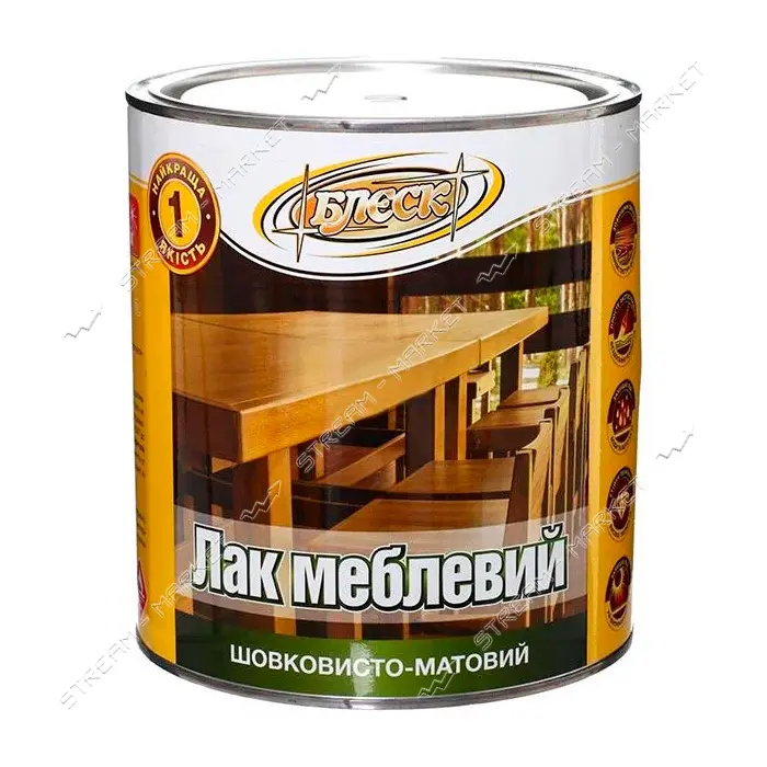 Лак мебельный Блеск НЦ-243 2.4кг шелковисто-матовый