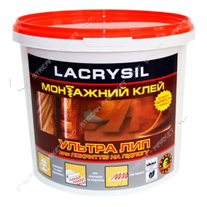 Клей строительный для напольных покрытий Lacrysil Ультра Лип 1.2 кг бежевый                         