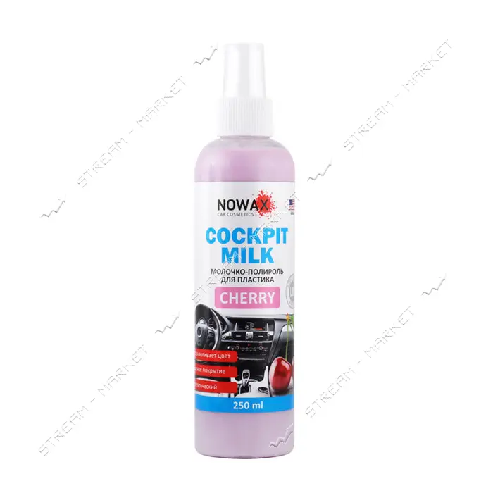 Полироль-молочко для пластика Nowax Cockpit Milk NX25227 250мл Cherry                               
