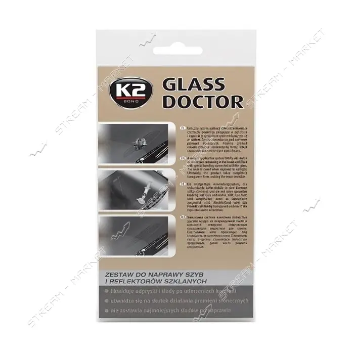 Клей для ремонта ветрового стекла фар K2 K20062 Glass Docy 0.8мл