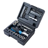 Набор насадок и бит Apro 251431 72T CrV 1/4" 31шт                                                   