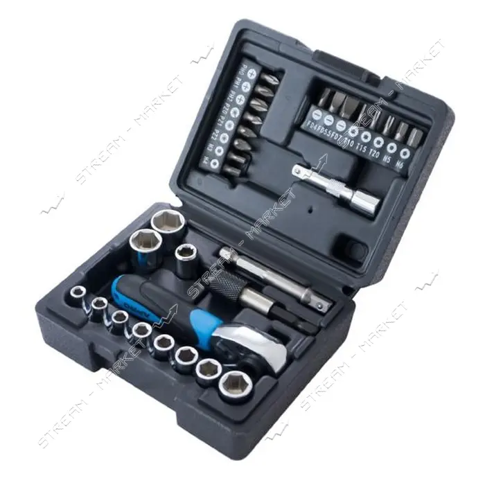 Набор насадок и бит Apro 251431 72T CrV 1/4" 31шт                                                   
