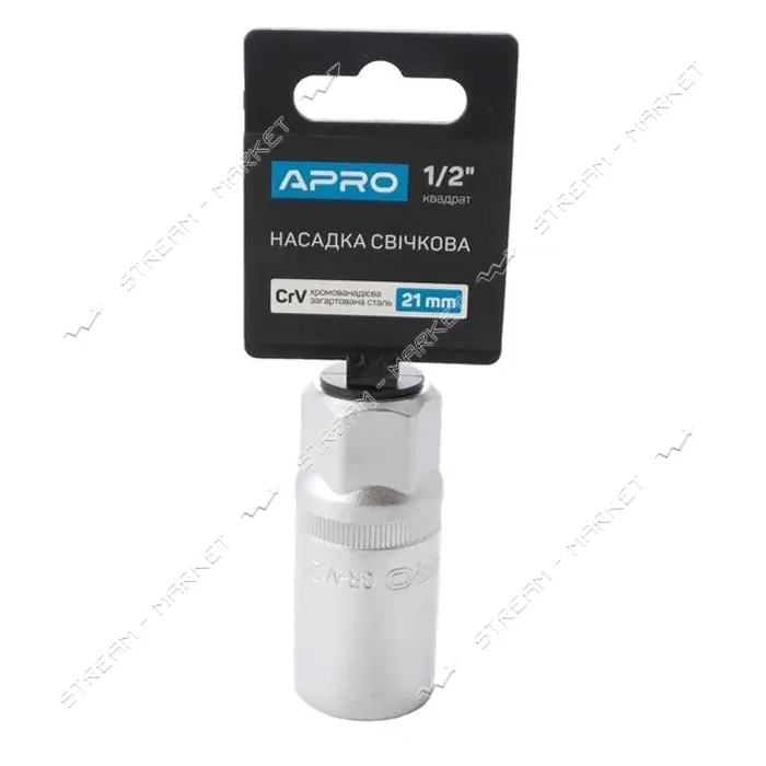 Насадка свечная Apro 252734 CrV 1/2" 21мм