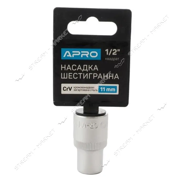 Насадка шестигранная Apro 252711 CrV 1/2" 11мм