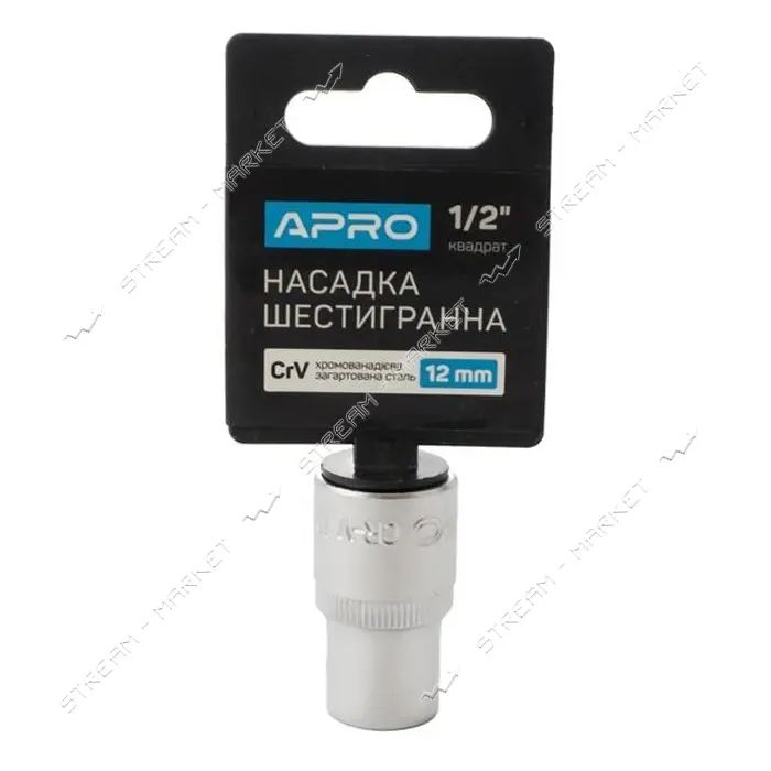 Насадка шестигранная Apro 252712 CrV 1/2" 12мм