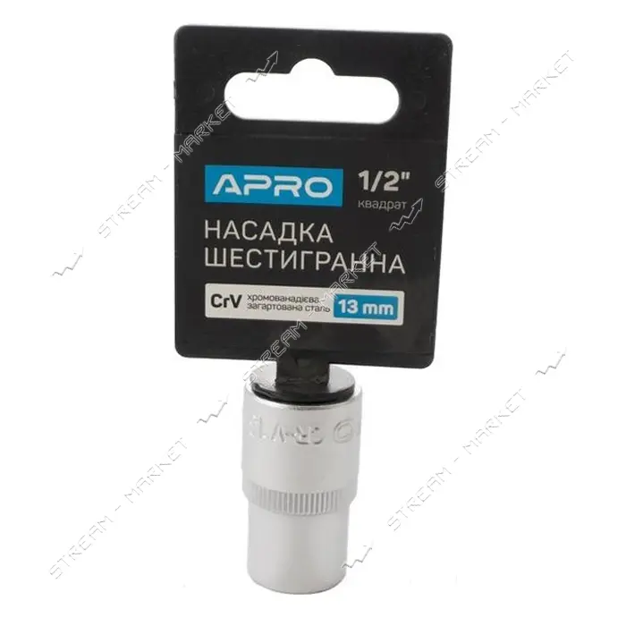 Насадка шестигранная Apro 252713 CrV 1/2" 13мм