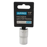 Насадка шестигранная Apro 252714 CrV 1/2" 14мм                                                      