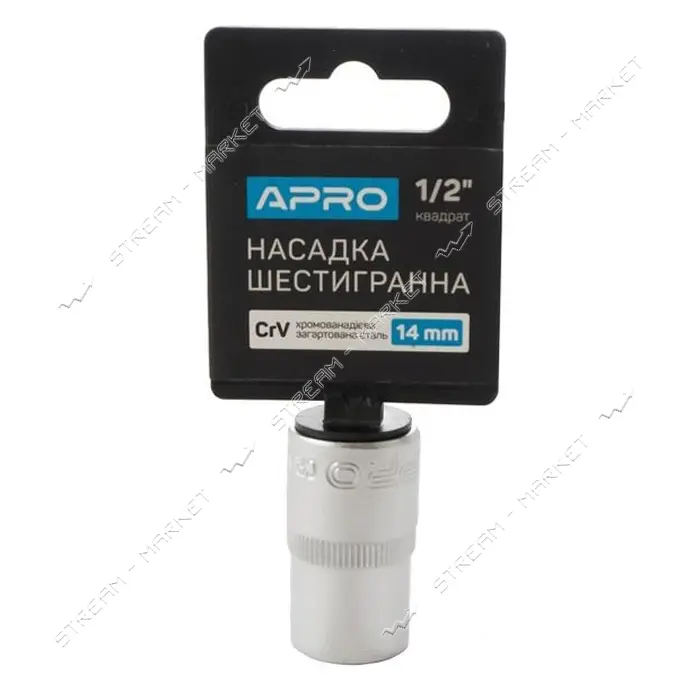 Насадка шестигранная Apro 252714 CrV 1/2" 14мм                                                      