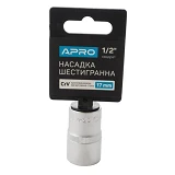 Насадка шестигранная Apro 252717 CrV 1/2" 17мм