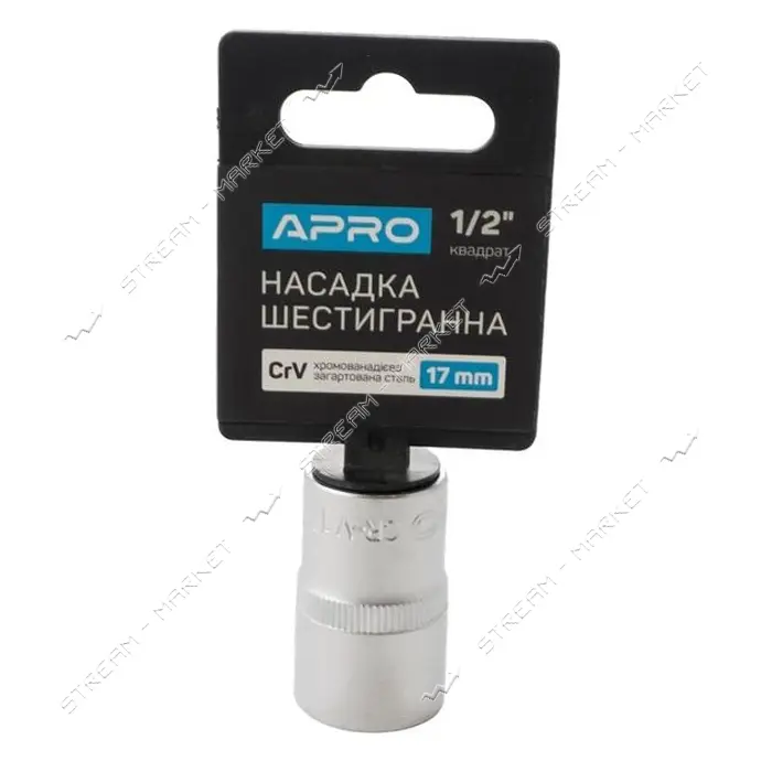 Насадка шестигранная Apro 252717 CrV 1/2" 17мм