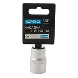 Насадка шестигранная Apro 252719 CrV 1/2" 19мм                                                      
