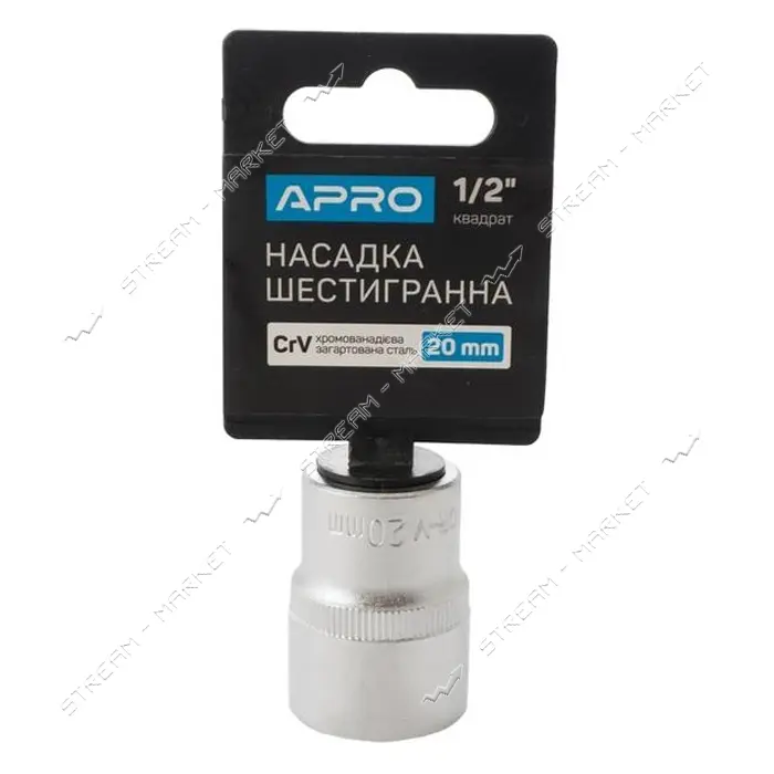Насадка шестигранная Apro 252720 CrV 1/2" 20мм