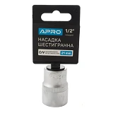 Насадка шестигранная Apro 252721 CrV 1/2" 21мм