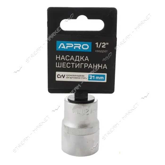 Насадка шестигранная Apro 252721 CrV 1/2" 21мм