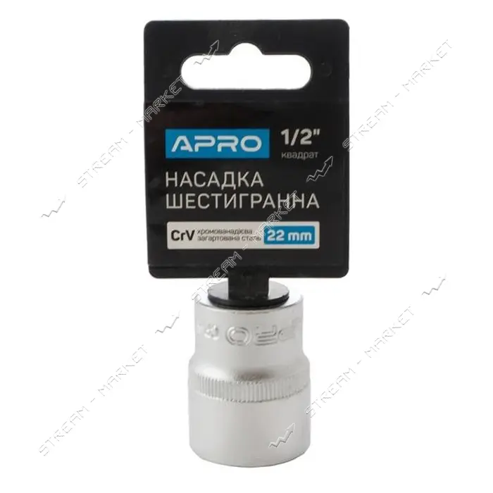 Насадка шестигранная Apro 252722 CrV 1/2" 22мм