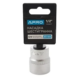 Насадка шестигранная Apro 252723 CrV 1/2" 23мм                                                      