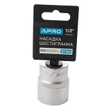 Насадка шестигранная Apro 252727 CrV 1/2" 27мм