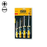 Набор отверток двухкомпонентных Сила 300748 CrV SL 3x75.6x100 PH 1x75.2x125 4шт