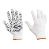Перчатки Сила 480102 х/б с ПВХ точкой 10" бело-черные 12 пар                                        