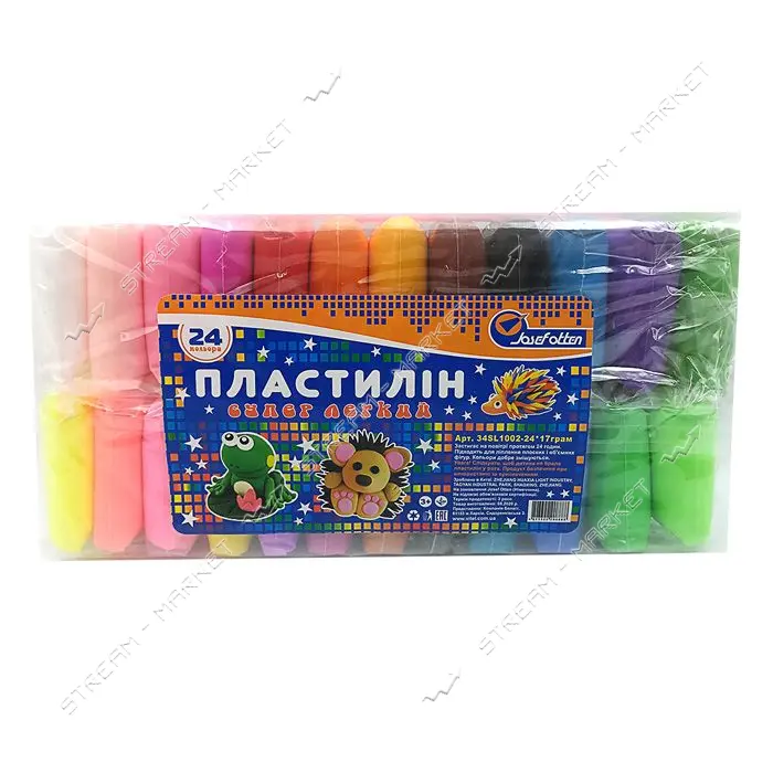 Набор пластилина супер легкий 34SL1002-24 JO 24шт x 17г стеки