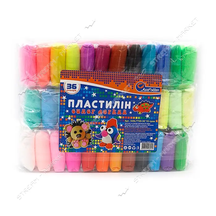 Набор пластилина супер легкий 34SL7720-36 JO 36шт x 15г стеки