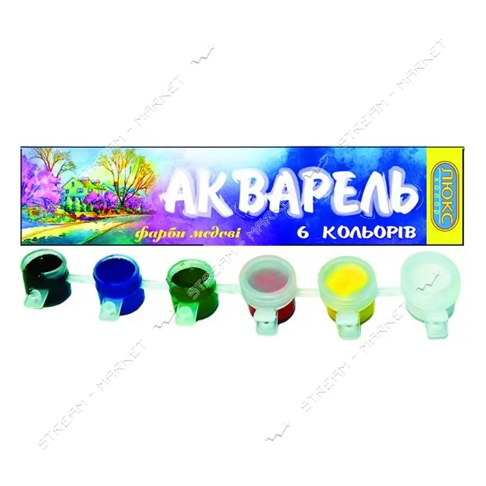 Акварель Люкс Колор медовая 6 цветов АМ-3/6