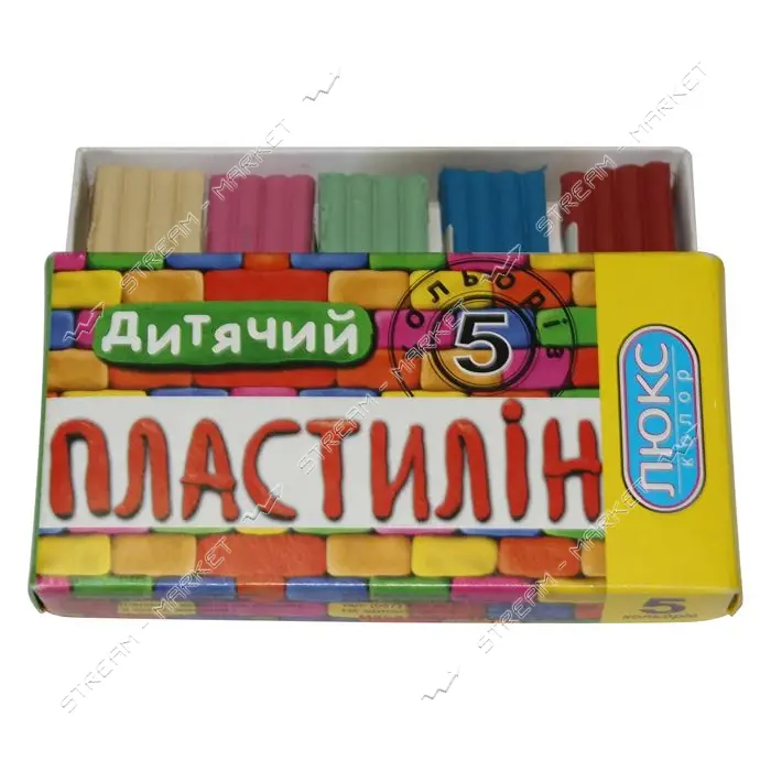 Пластилин Люкс Колор ПО-105 Детский 90г 5 цветов                                                    